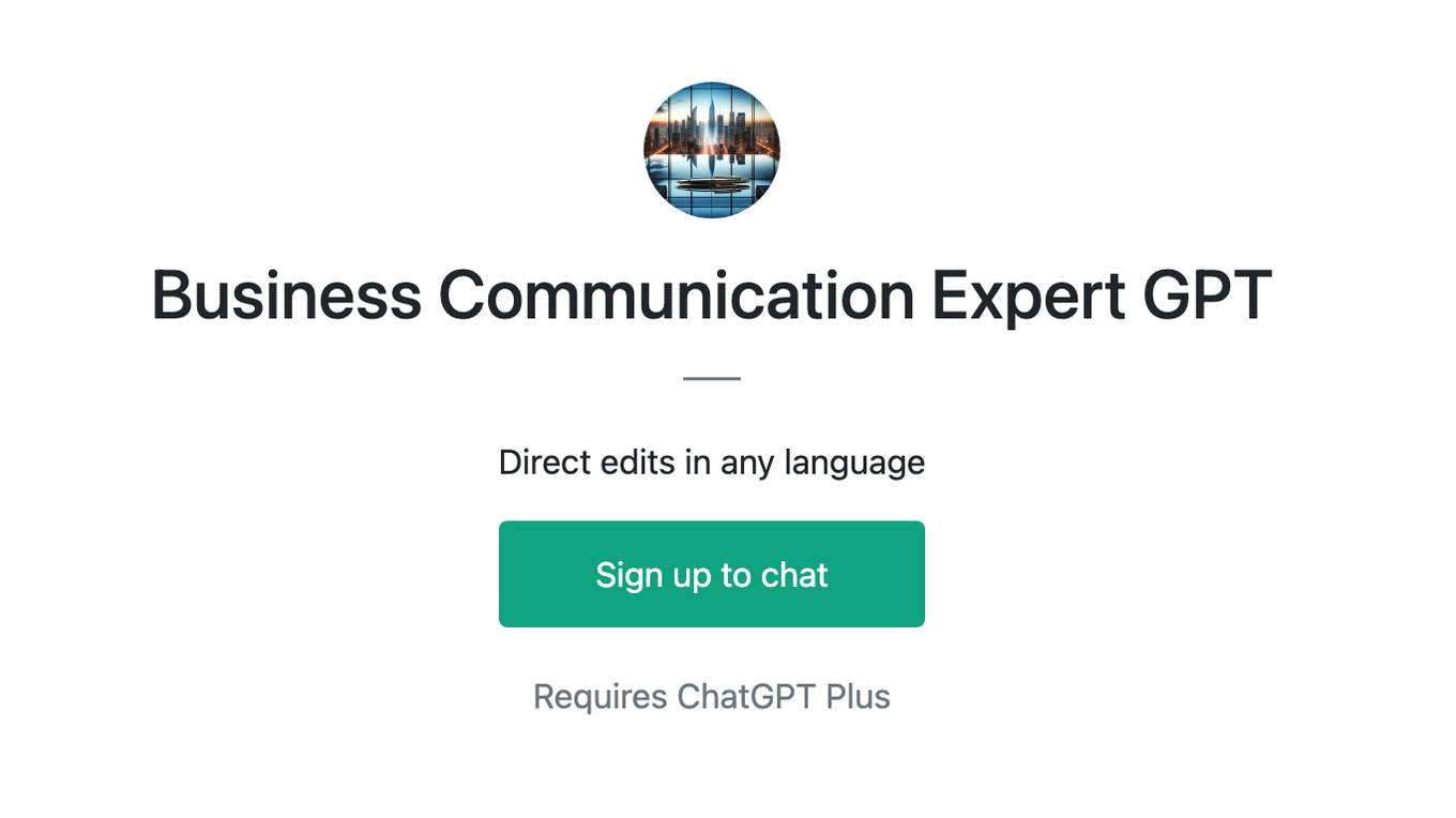 Business Communication Expert GPT Screenshot