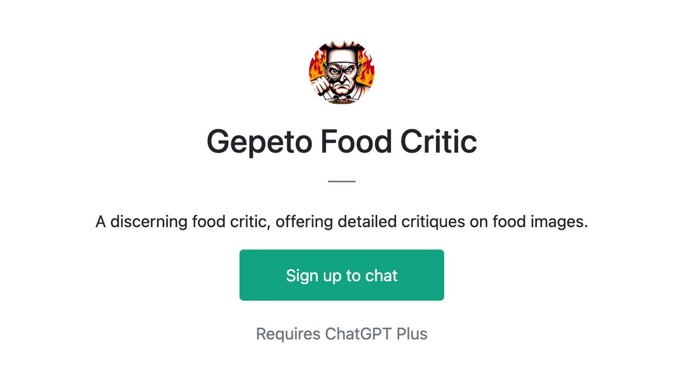 Gepeto Food Critic Screenshot