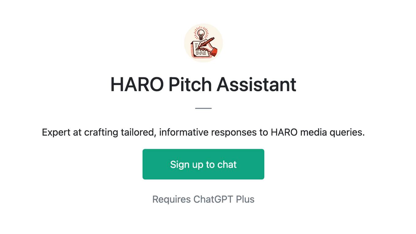 HARO Pitch Assistant Screenshot