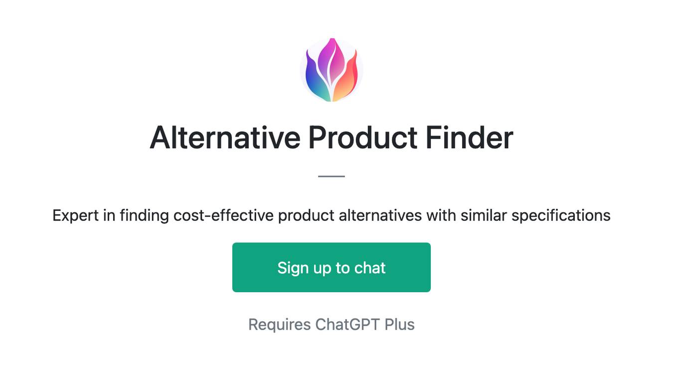 Alternative Product Finder Screenshot