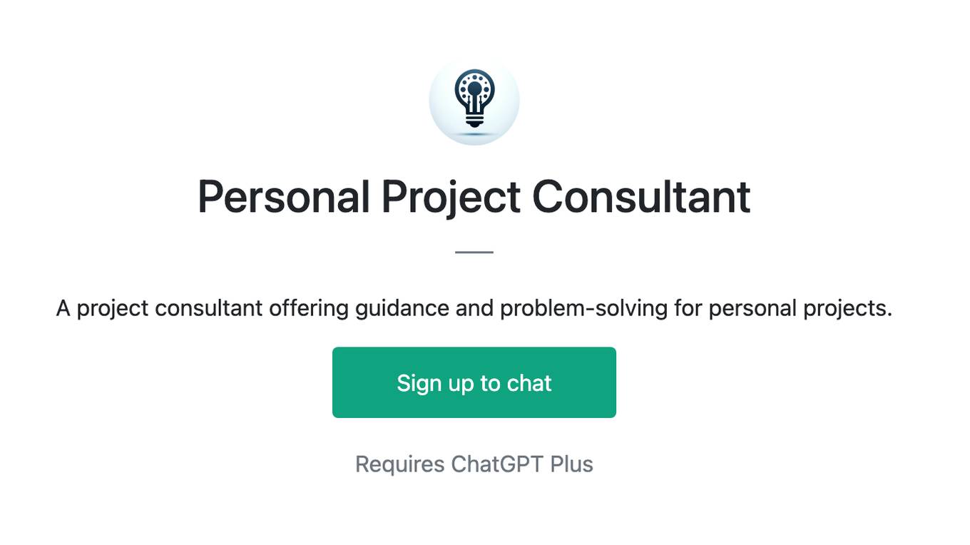 Personal Project Consultant Screenshot