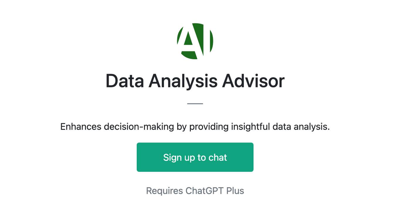 Data Analysis Advisor Screenshot