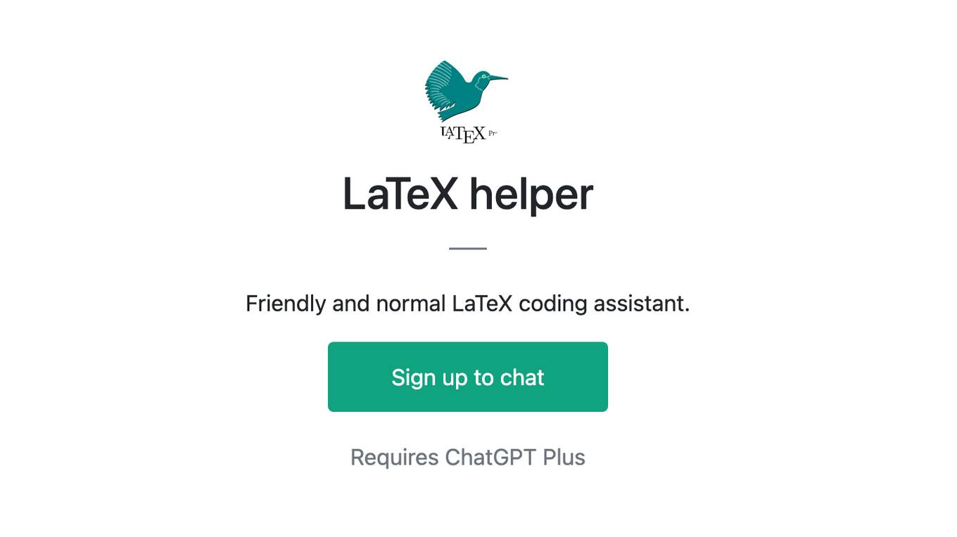 LaTeX  helper Screenshot