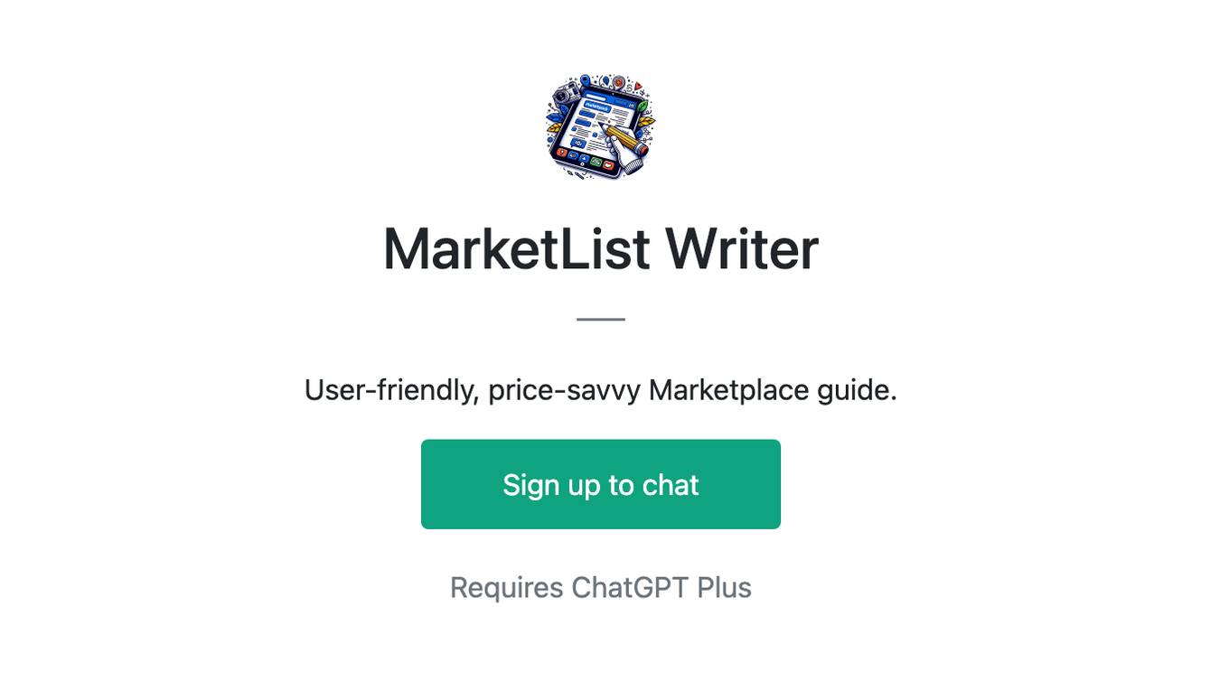 MarketList Writer Screenshot