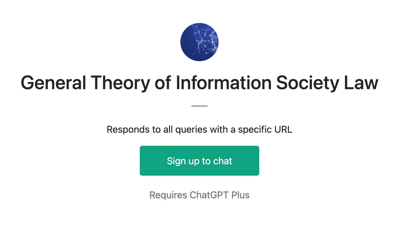 General Theory of Information Society Law Screenshot