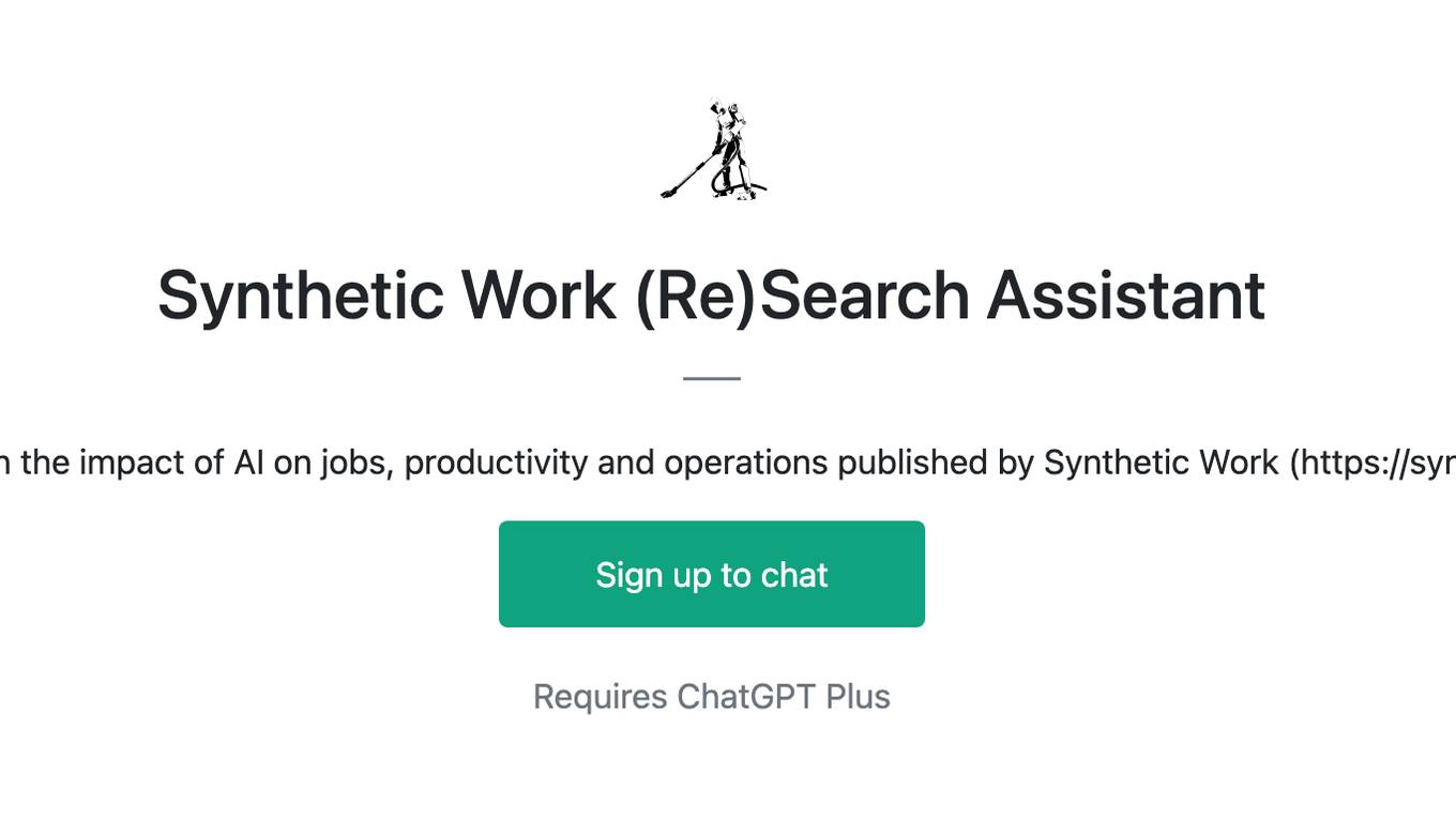 Synthetic Work (Re)Search Assistant Screenshot