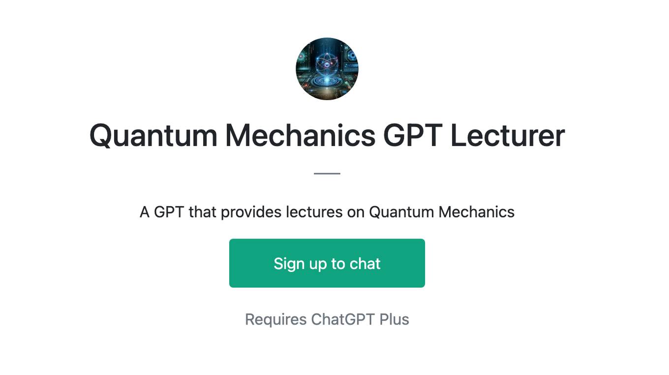 Quantum Mechanics GPT Lecturer Screenshot