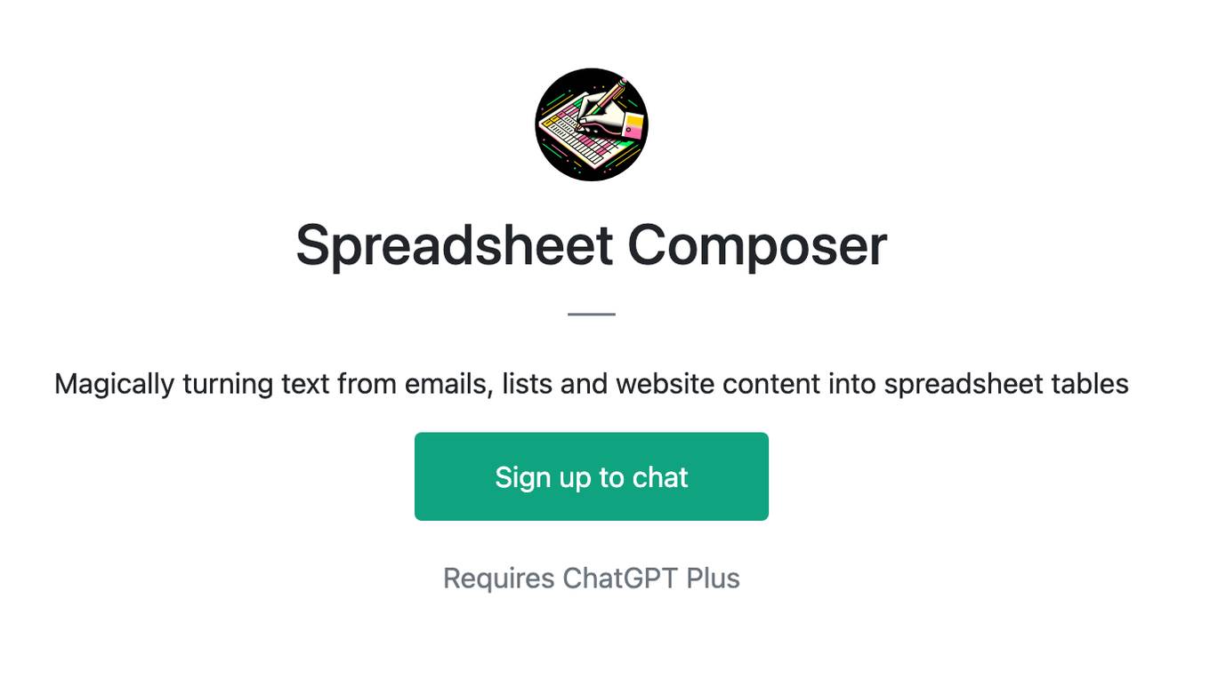 Spreadsheet Composer Screenshot