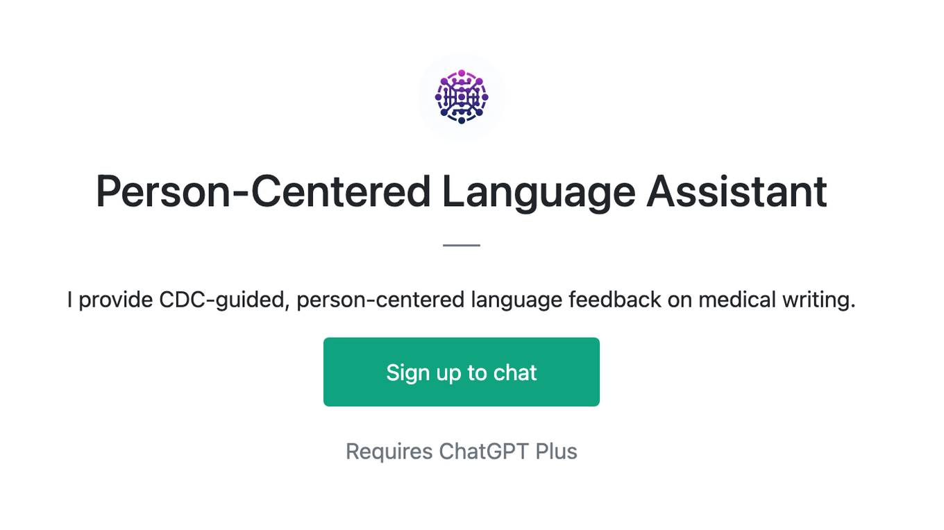 Person-Centered Language Assistant Screenshot