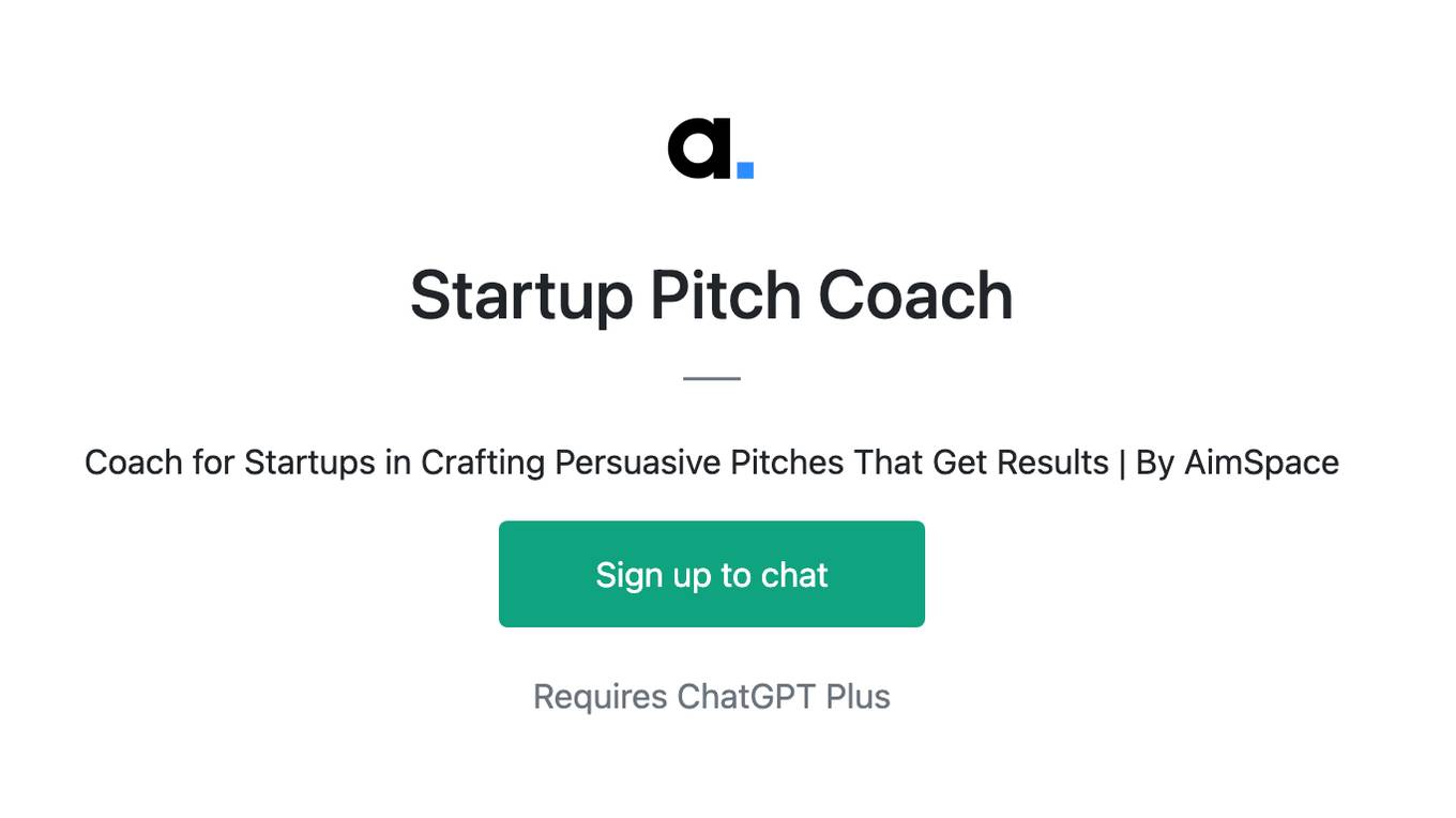 Startup Pitch Coach Screenshot