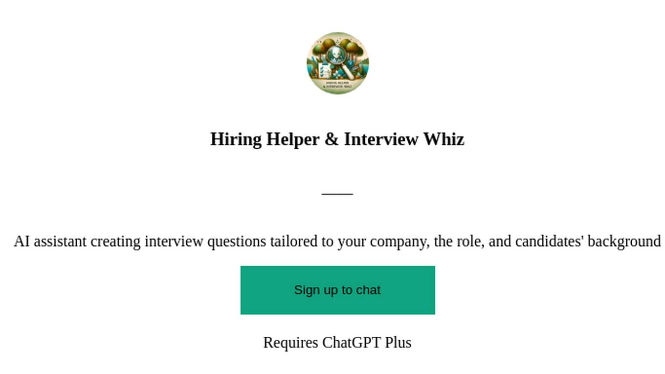 Hiring Helper & Interview Whiz Screenshot