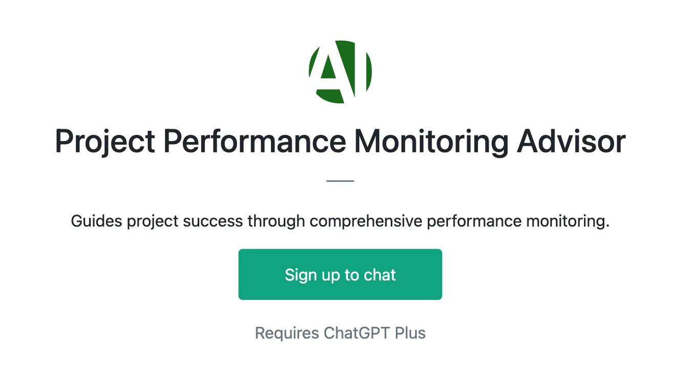 Project Performance Monitoring Advisor Screenshot