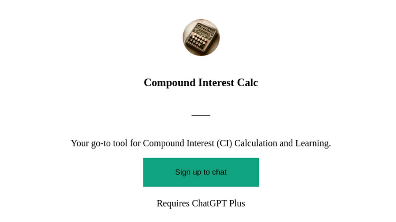 Compound Interest Calc Screenshot