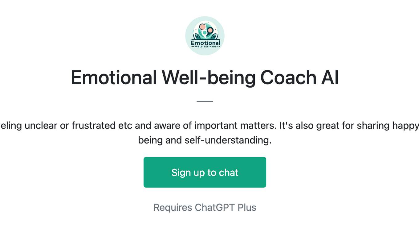 Emotional Well-being Coach AI Screenshot