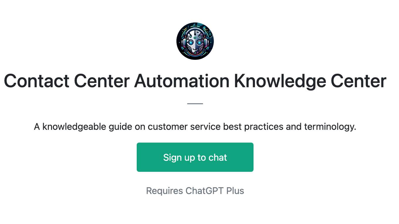 Contact Center Automation Knowledge Center Screenshot