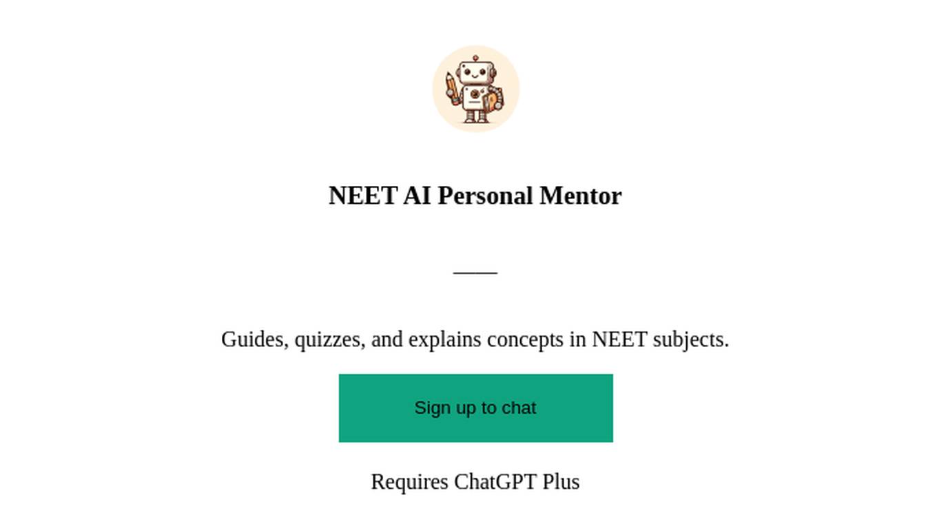 NEET AI Personal Mentor Screenshot