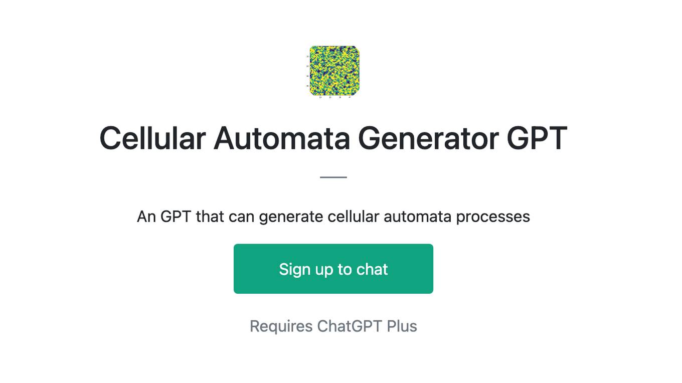 Cellular Automata Generator GPT Screenshot