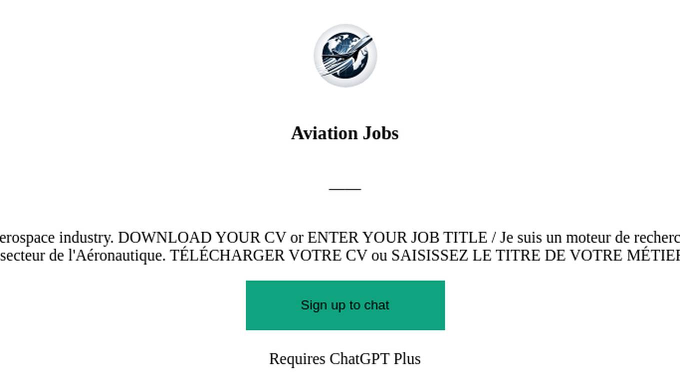 Aviation Jobs Screenshot