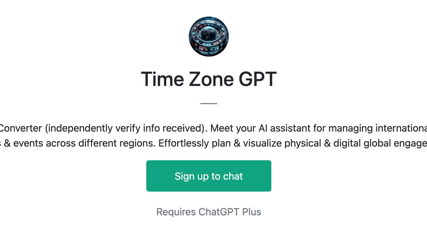 Time Zone GPT Screenshot