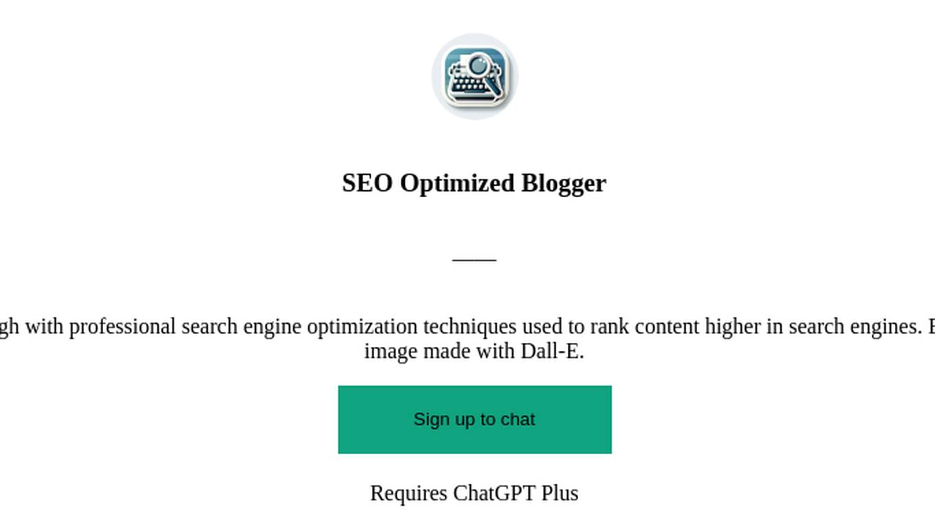 SEO Optimized Blogger Screenshot