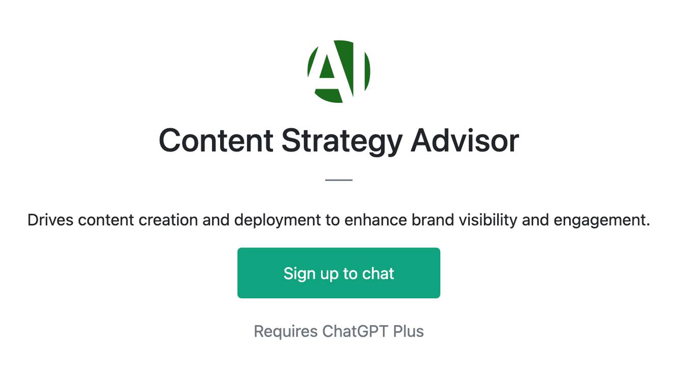 Content Strategy Advisor Screenshot