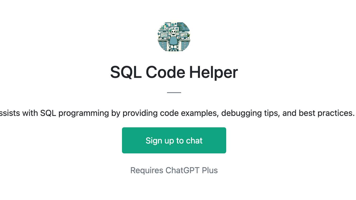 SQL Code Helper Screenshot