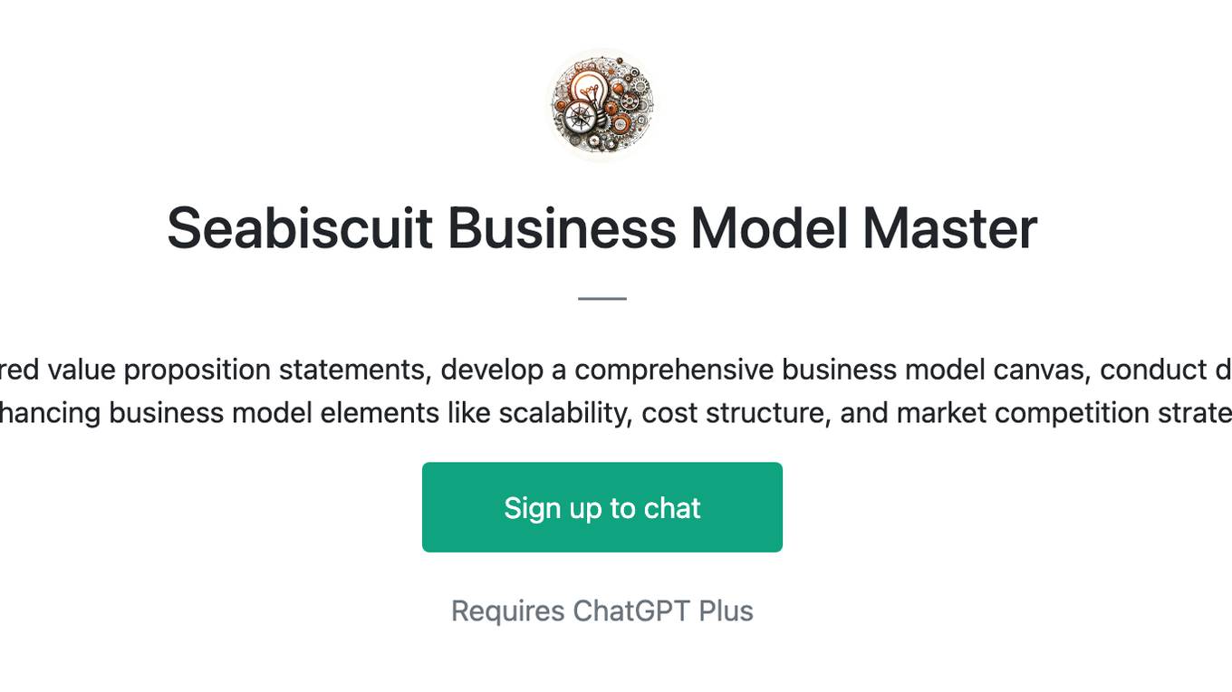 Seabiscuit Business Model Master Screenshot