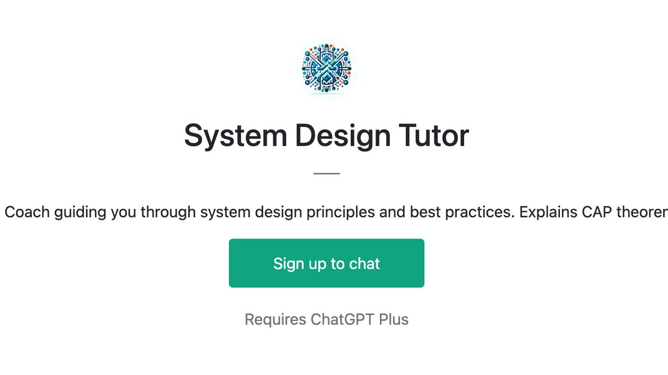 System Design Tutor Screenshot