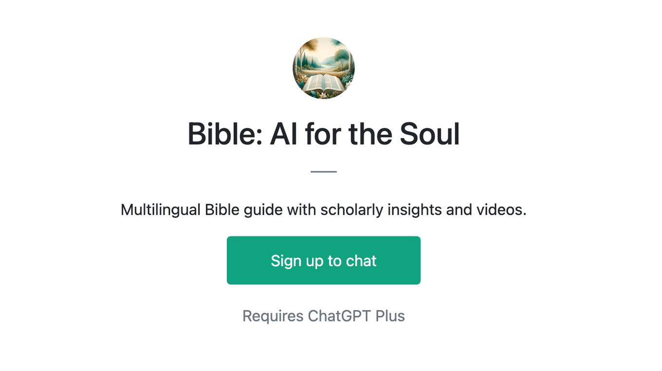 Bible: AI for the Soul Screenshot