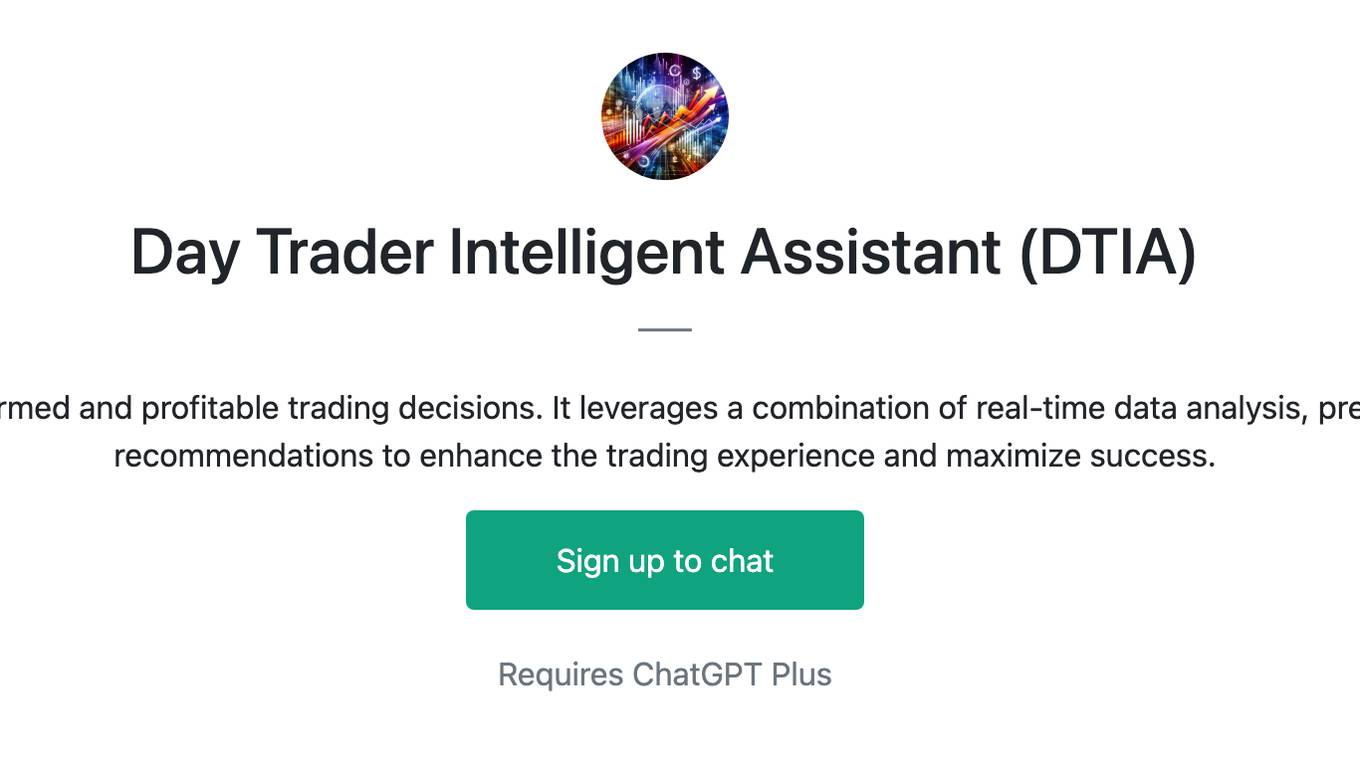 Day Trader Intelligent Assistant (DTIA) Screenshot