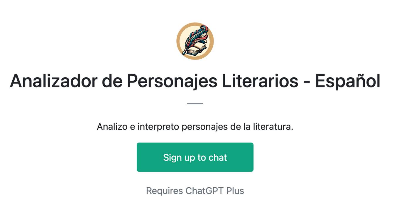 Analizador de Personajes Literarios - Español Screenshot