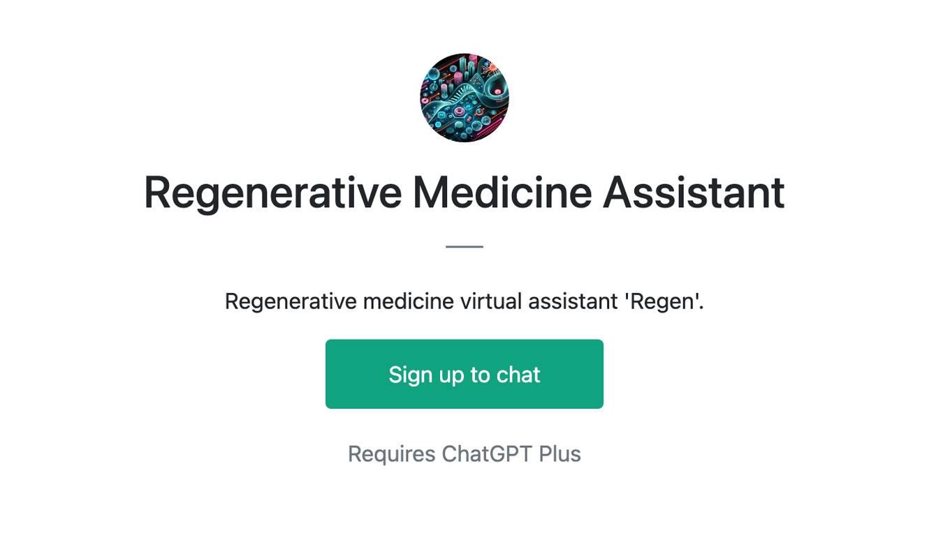 Regenerative Medicine Assistant Screenshot