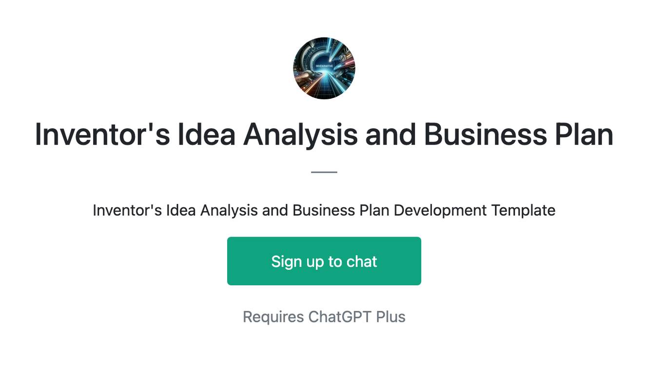 Inventor's Idea Analysis and Business Plan Screenshot