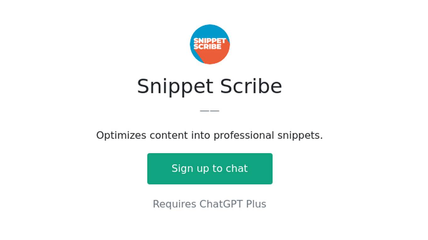 Snippet Scribe Screenshot