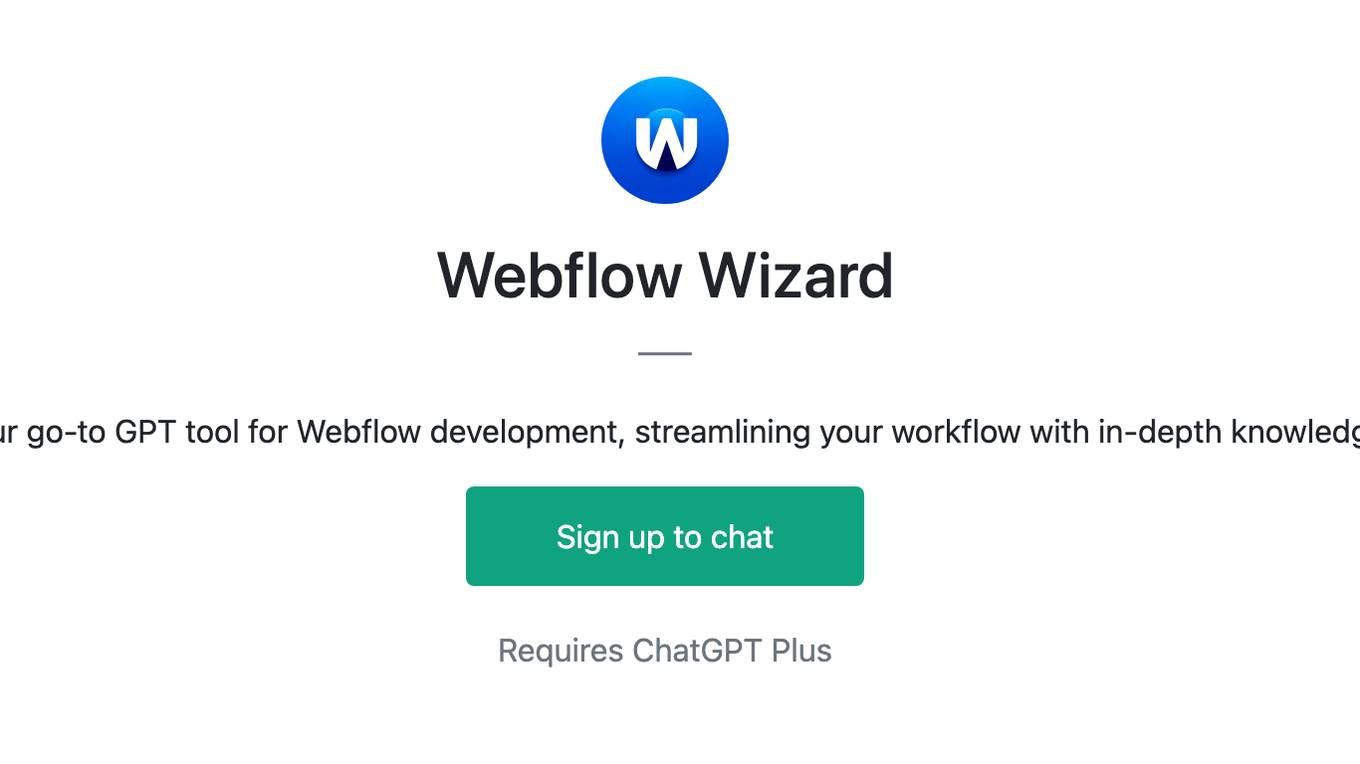 Webflow Wizard Screenshot