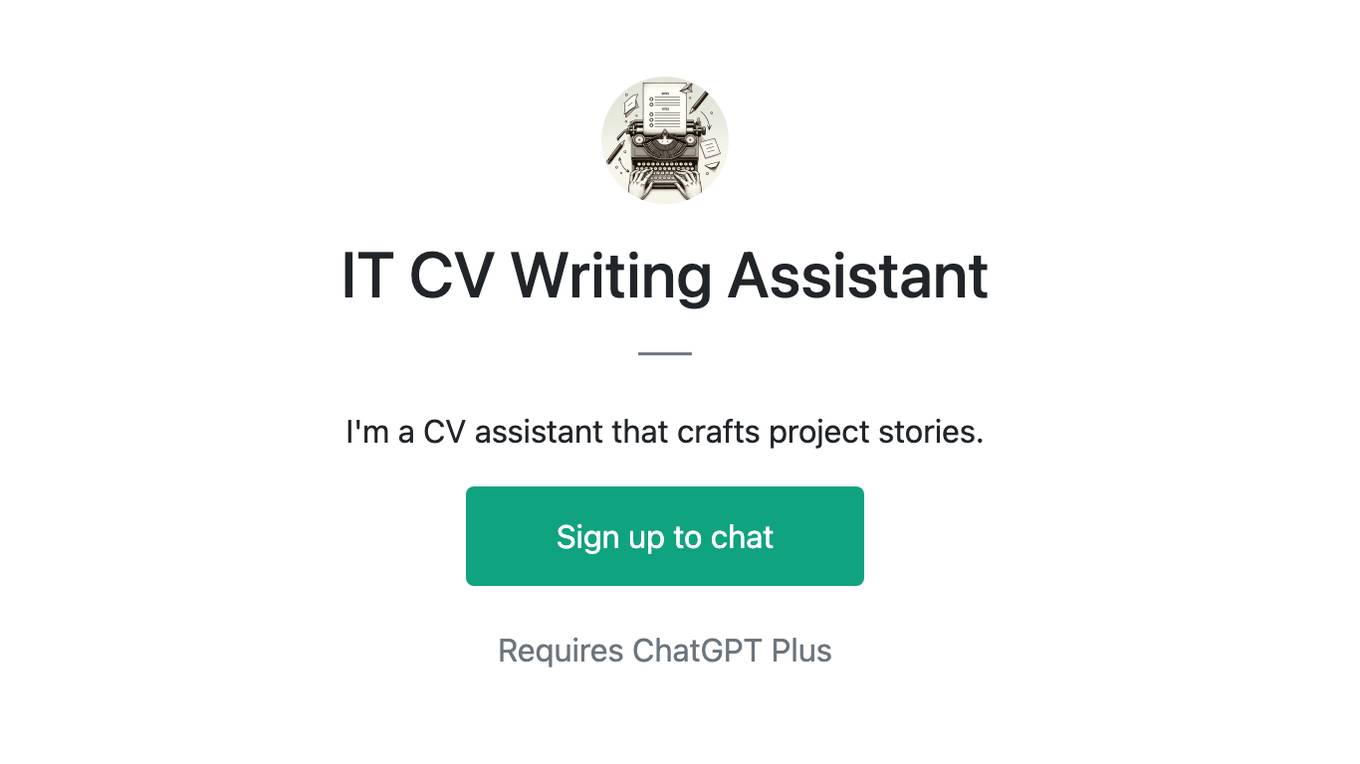 IT CV Writing Assistant Screenshot