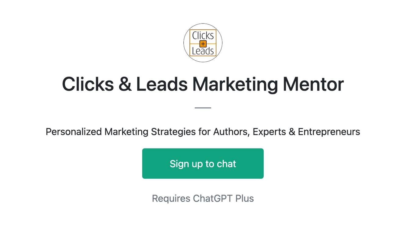 Clicks & Leads Marketing Mentor Screenshot