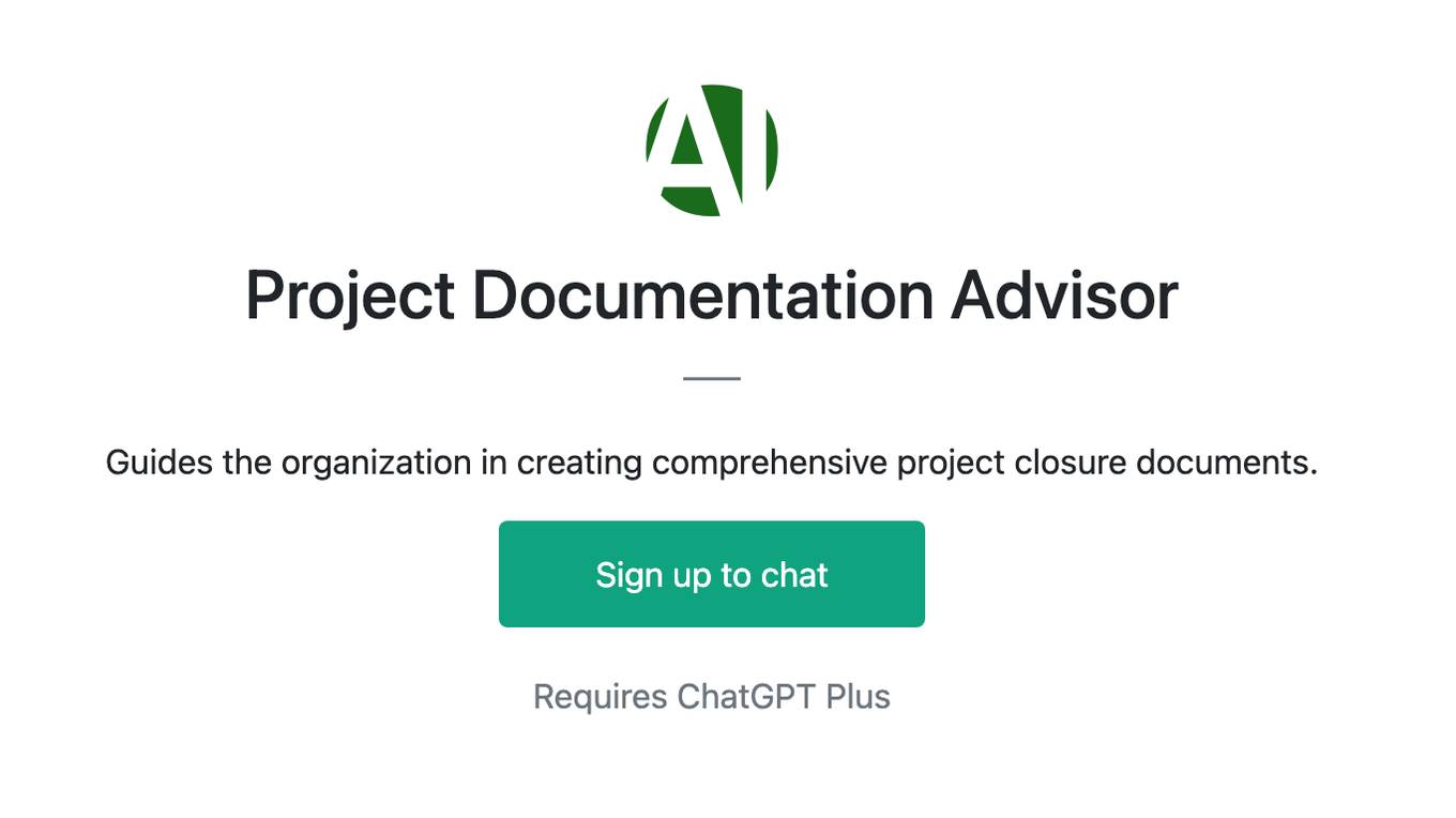 Project Documentation Advisor Screenshot