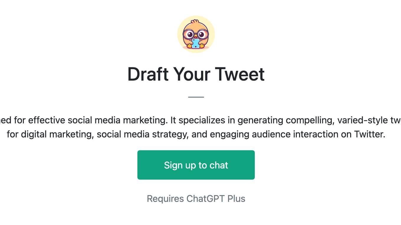 Draft Your Tweet Screenshot
