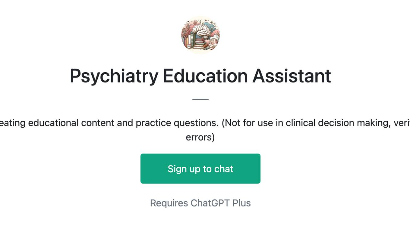 Psychiatry Education Assistant Screenshot