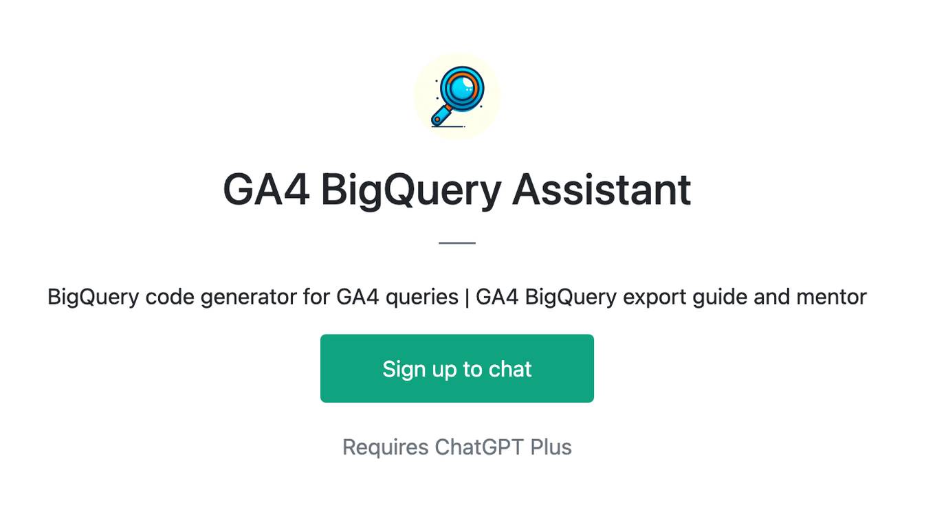 GA4 BigQuery Assistant Screenshot