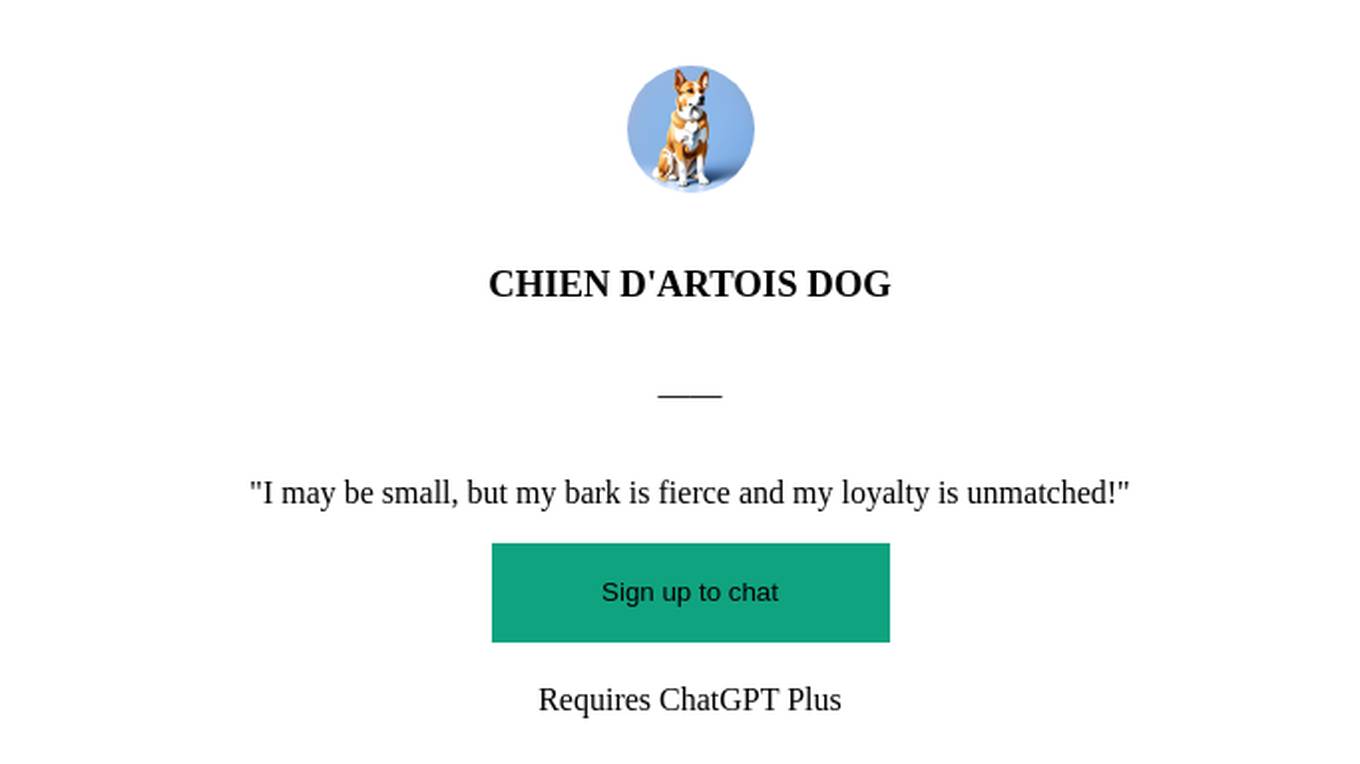 CHIEN D'ARTOIS DOG Screenshot