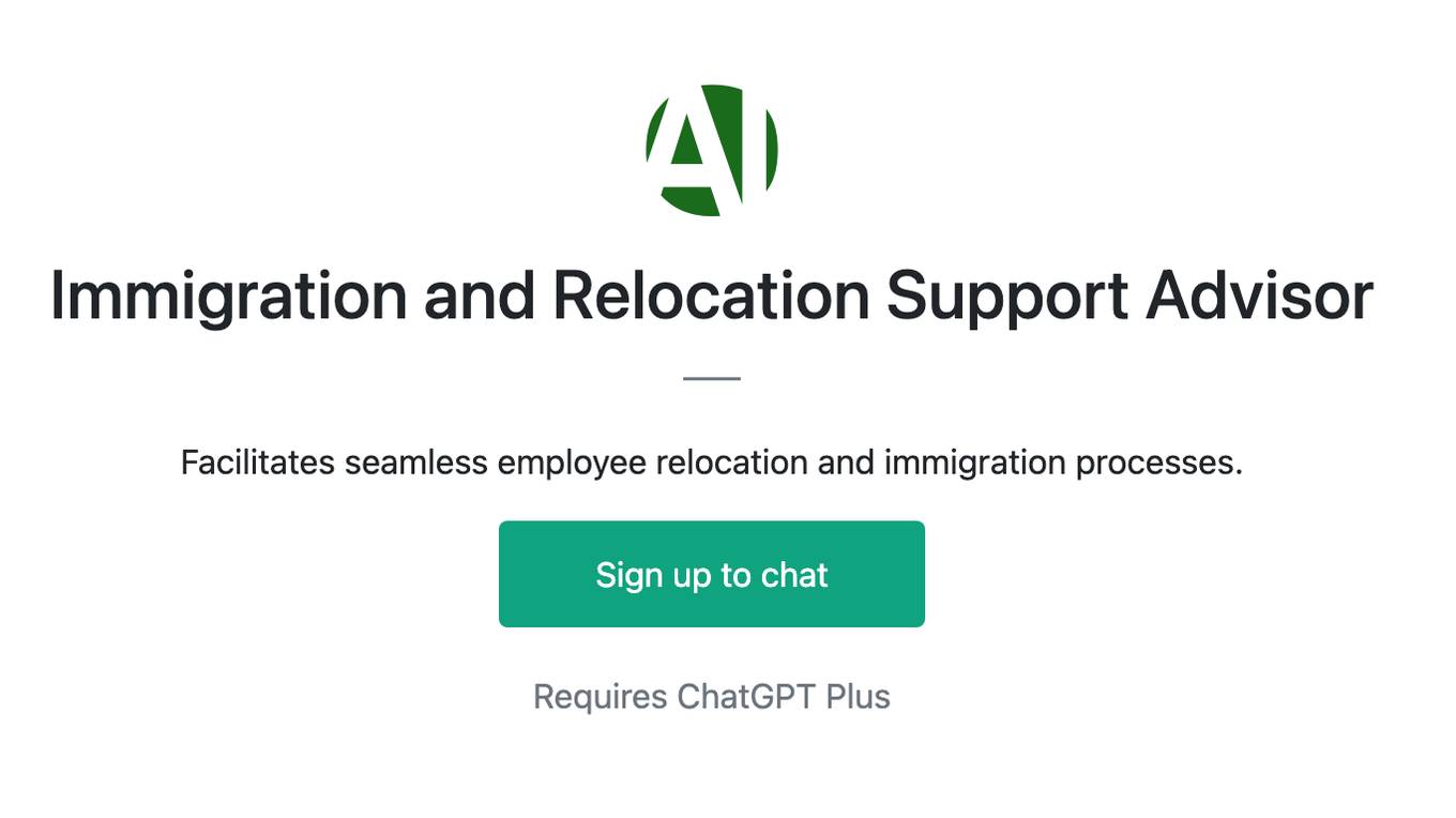 Immigration and Relocation Support Advisor Screenshot