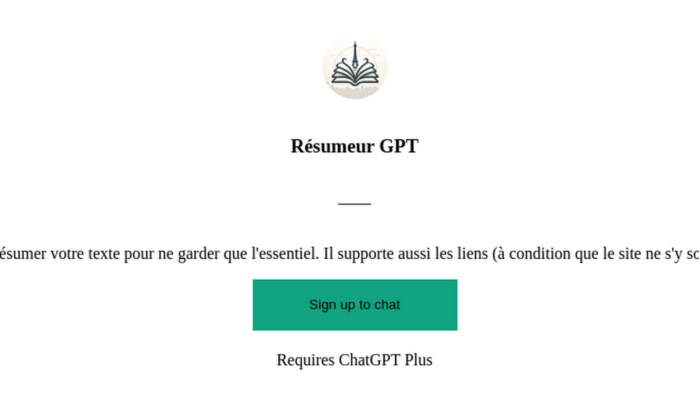 Résumeur GPT Screenshot