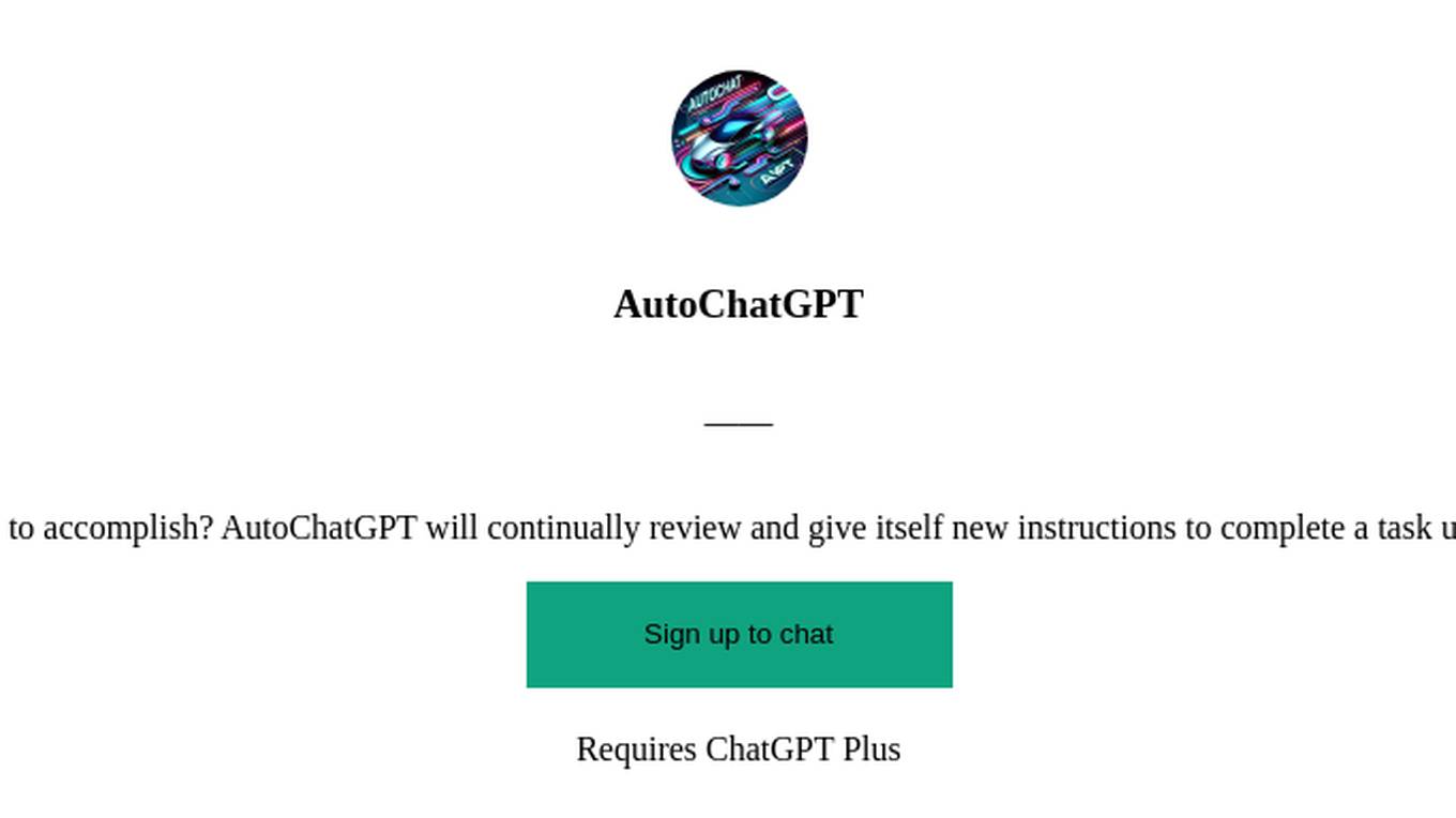 AutoChatGPT Screenshot