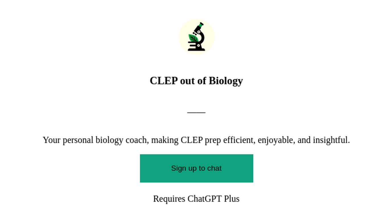 CLEP out of Biology Screenshot