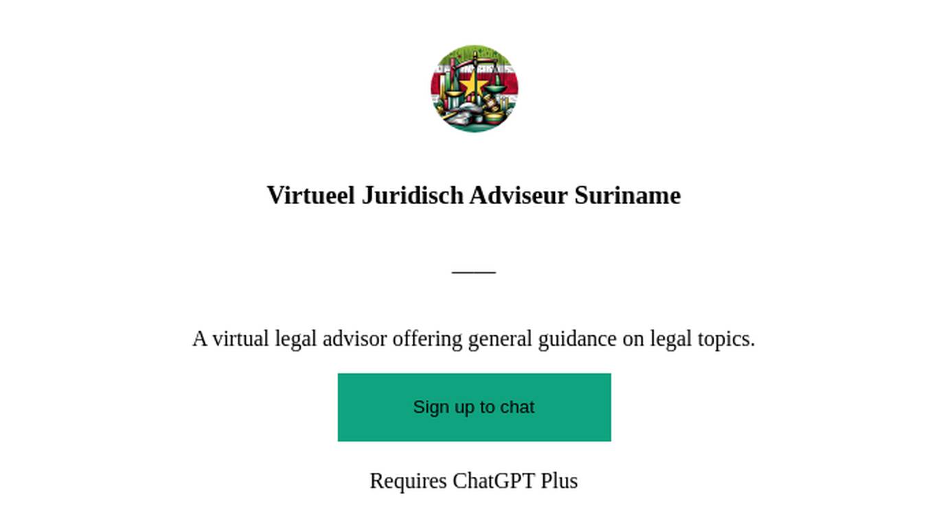 Virtueel Juridisch Adviseur Suriname Screenshot