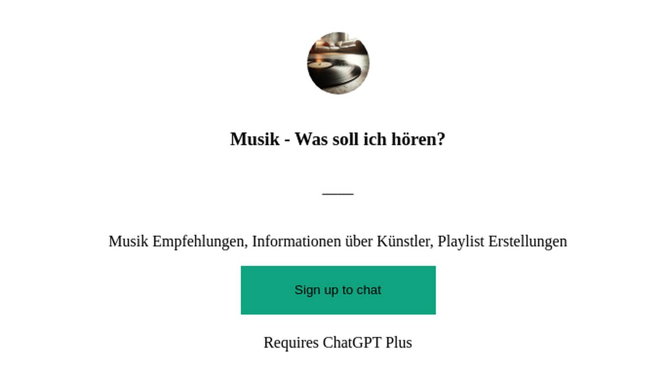 Musik - Was soll ich hören? Screenshot