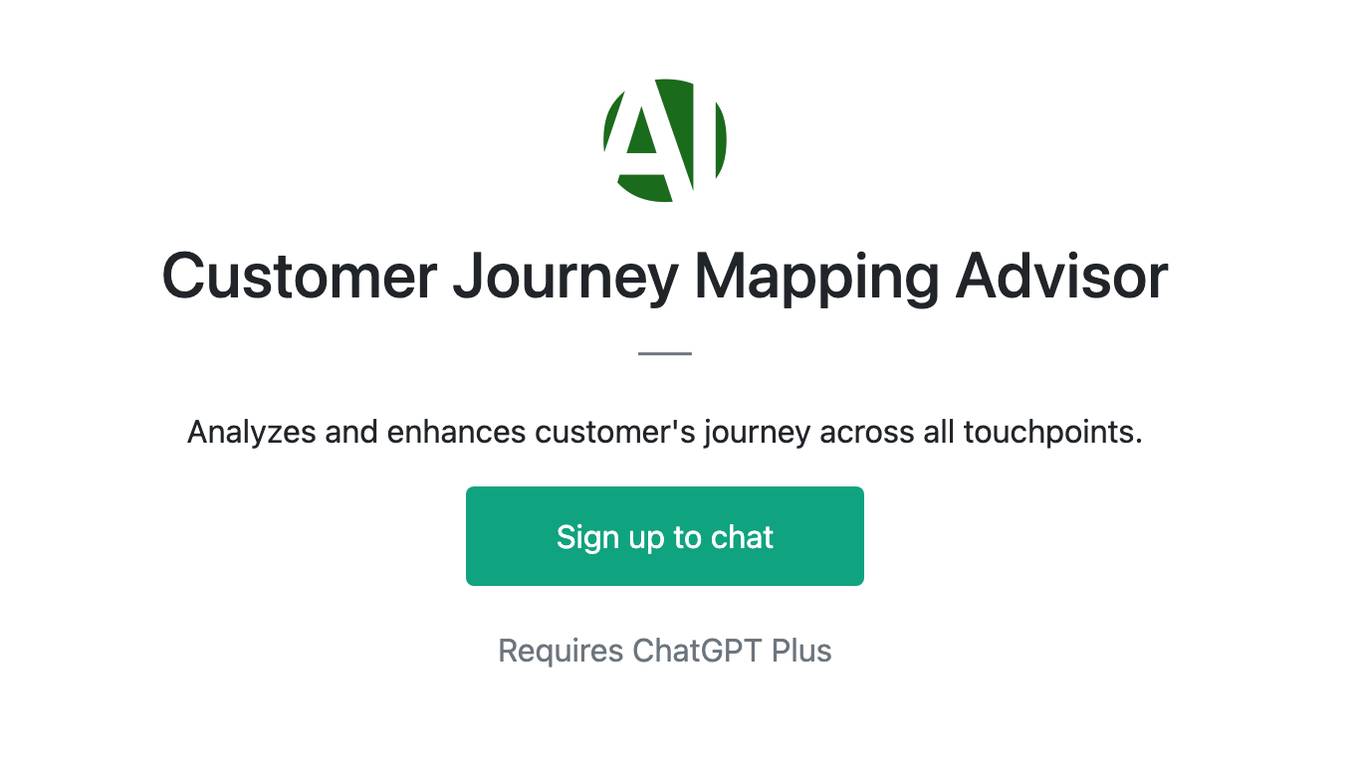 Customer Journey Mapping Advisor Screenshot