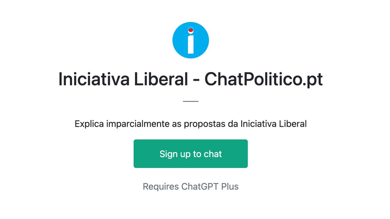 Iniciativa Liberal - ChatPolitico.pt Screenshot